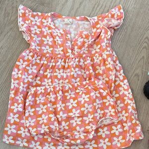 Tucker + Tate Orange and White Floral Kids Dress